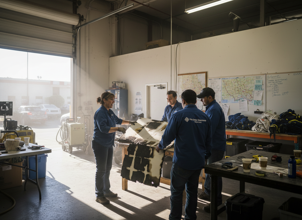 The Fire Damage Restoration Canoga Park team at work in Canoga Park
