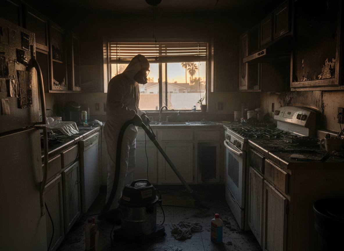 Kitchen fire cleanup in Canoga Park